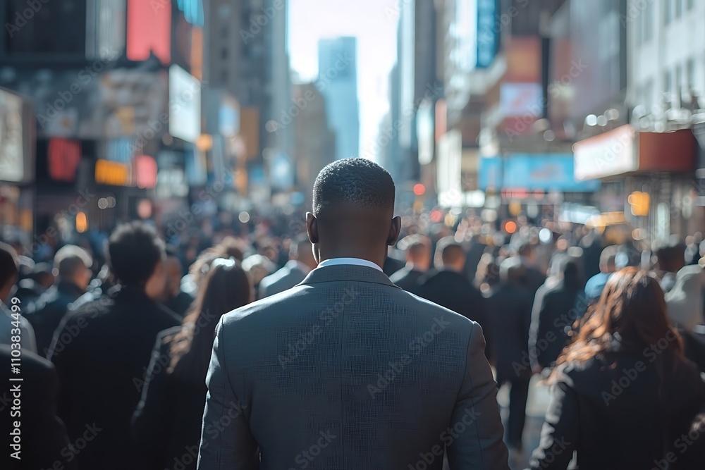 Diverse Commuter in Bright New York City Diverse Commuter in Bright New York City