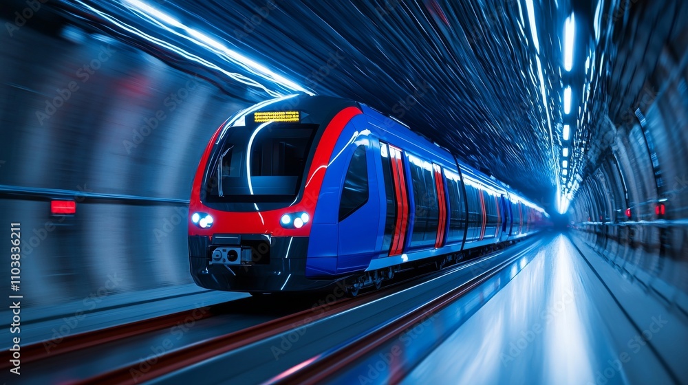 Obraz premium A hyperloop train in an advanced transportation network.