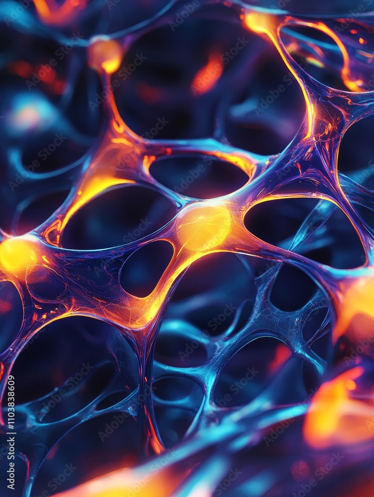Glowing Neural Network: Abstract AI Cell Structure - Abstract AI art, neural network, glowing cells, vibrant colors, technology. Symbolizes connection, intelligence, innovation, energy, and growth. Glowing Neural Network: Abstract AI Cell Structure - Abstract AI art, neural network, glowing cells, vibrant colors, technology. Symbolizes connection, intelligence, innovation, energy, and growth.