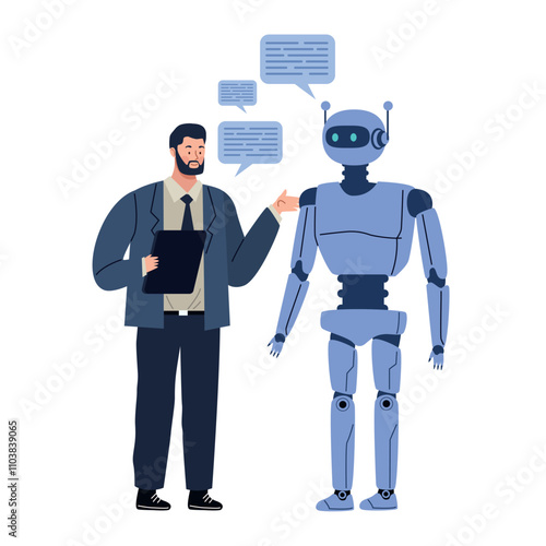artificial intelligence with man talking