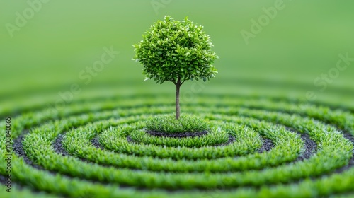 A circular growth pattern, venture capital flow, and a 3D design illustration.