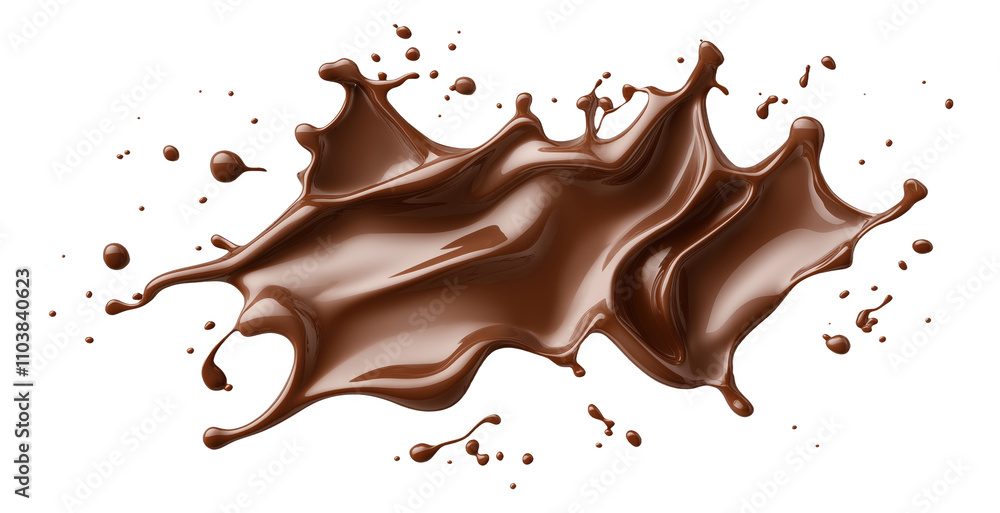 Splash of liquid chocolate on white background Splash of liquid chocolate on white background