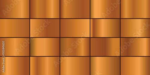 Vector set of gold metal gradients