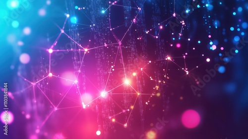 Wallpaper Mural Abstract network connection with glowing nodes and lines. Torontodigital.ca