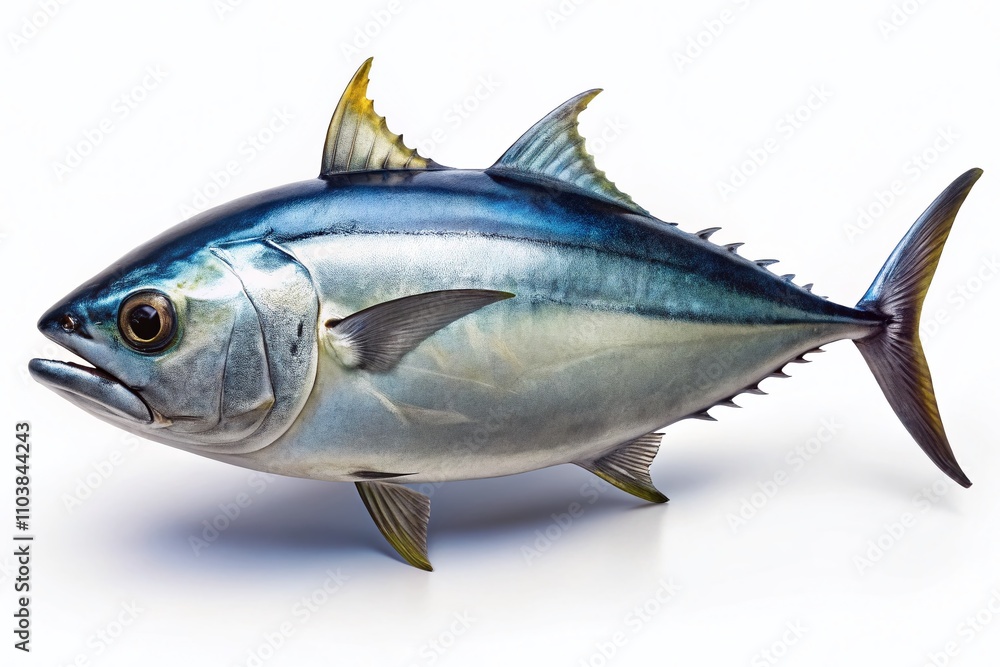 Stunning Isolated Image of a Fresh Tuna Fish on a Clear Background for Culinary and Seafood Applications with Ample Copy Space for Text and Design Elements Stunning Isolated Image of a Fresh Tuna Fish on a Clear Background for Culinary and Seafood Applications with Ample Copy Space for Text and Design Elements