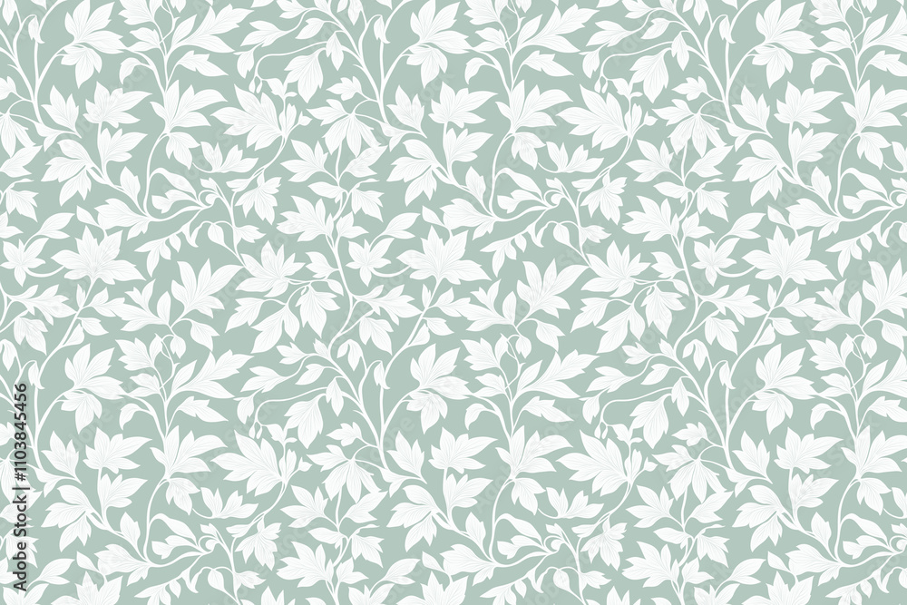 Toile pattern tapestry. Arts and crafts. Monochrome botanical pattern background. Created with Generative AI technology Toile pattern tapestry. Arts and crafts. Monochrome botanical pattern background. Created with Generative AI technology