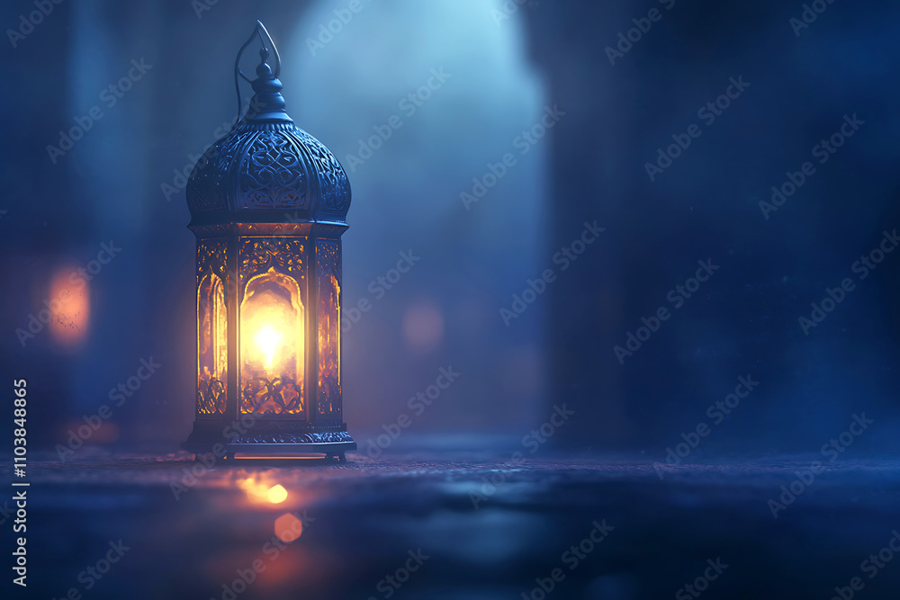 Islamic ramadan kareem celebration lantern with beautiful bokeh lights in the background. Islamic ramadan kareem celebration lantern with beautiful bokeh lights in the background.