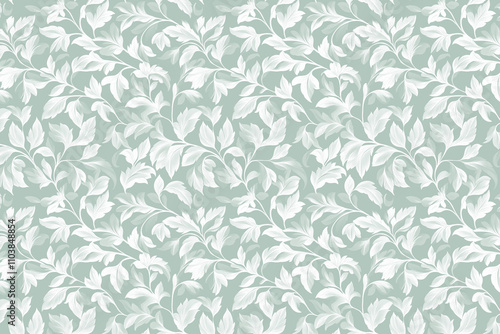 Toile pattern tapestry. Arts and crafts. Monochrome botanical pattern background. Created with Generative AI technology