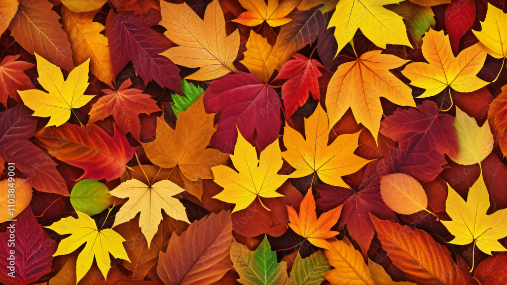 Vibrant autumn leaves create a natural vertical background for seasonal visuals generated by artificial intelligence algorithms. Vibrant autumn leaves create a natural vertical background for seasonal visuals generated by artificial intelligence algorithms.