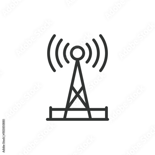 Cell tower, icon in line design. Cell, tower, communication, antenna, signal, network, transmission on white background vector. Cell tower editable stroke icon