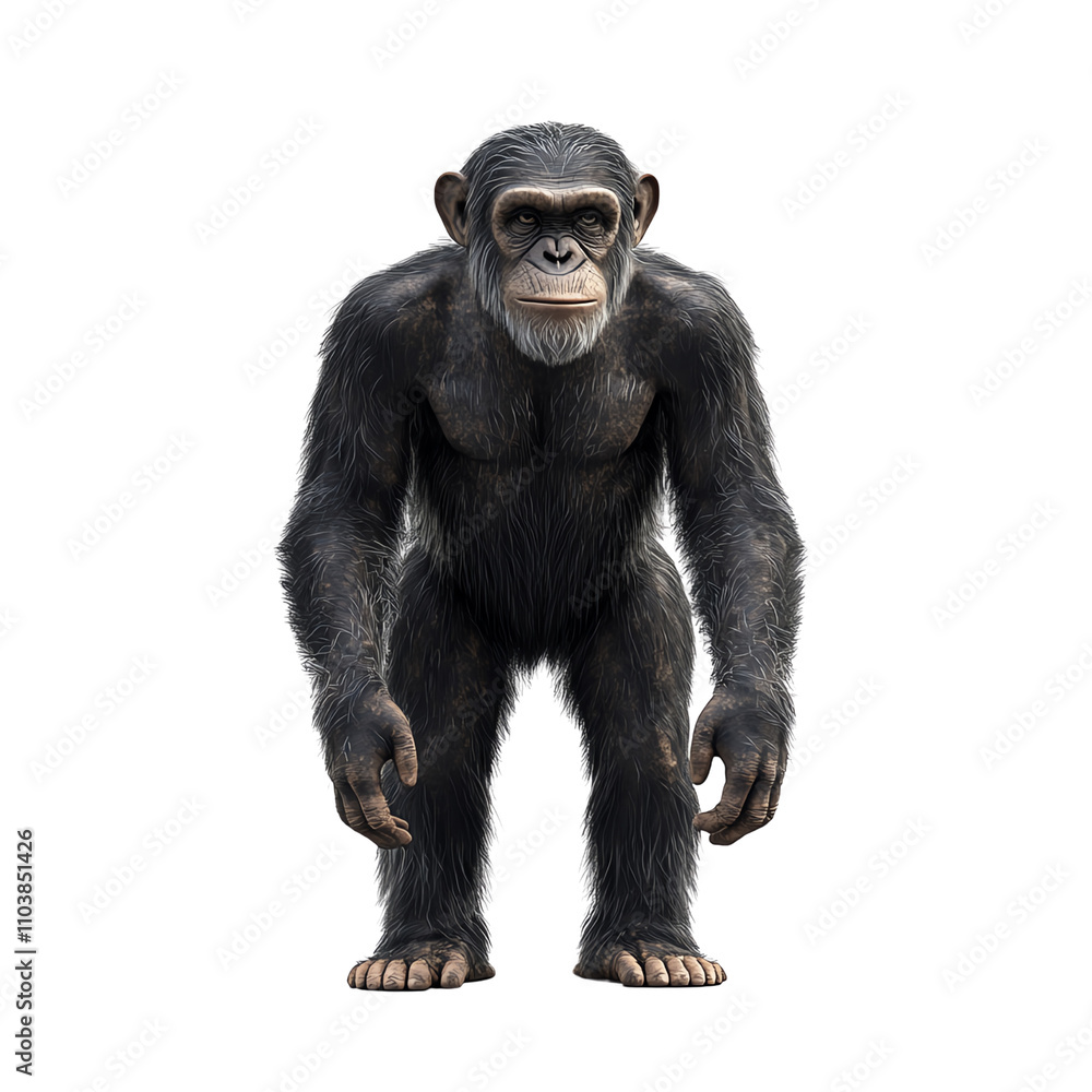 Chimpanzee standing on transparent background Chimpanzee standing on transparent background