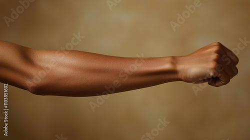 Closeup of an elbow in soft light, showcasing skin folds and texture, natural and understated photo