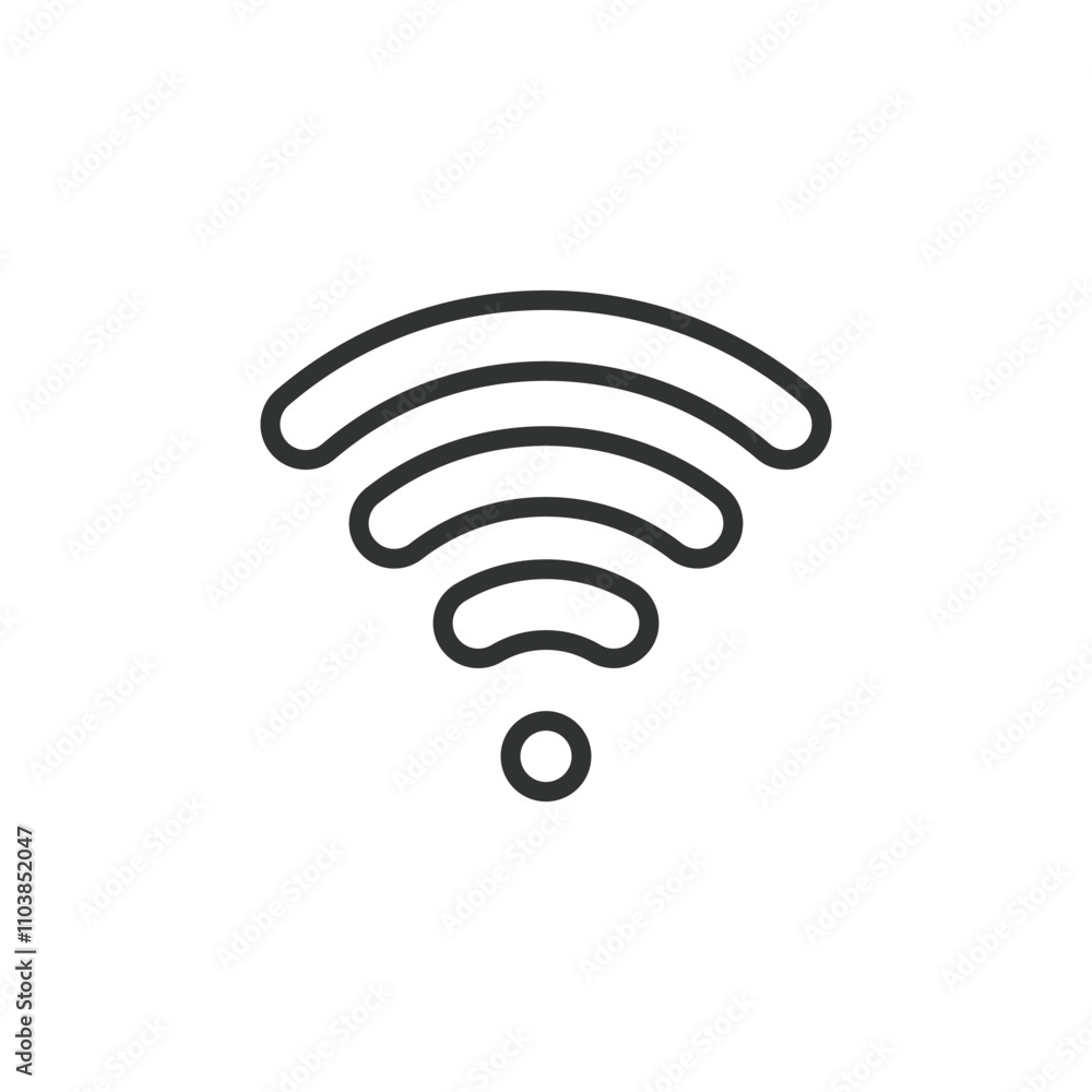 Wi-Fi Sign, icon in line design. Wi-Fi, signal, wireless, internet, network, connectivity, hotspot on white background vector. Wi-Fi Sign editable stroke icon Wi-Fi Sign, icon in line design. Wi-Fi, signal, wireless, internet, network, connectivity, hotspot on white background vector. Wi-Fi Sign editable stroke icon
