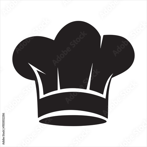 set of vector different types of chef hat silhouette