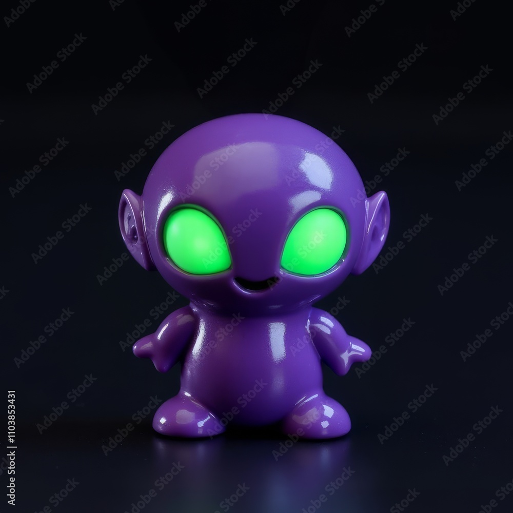 Cute purple alien-shaped figurine with glowing green eyes, ideal for sci-fi-themed merchandise, collector’s items, or futuristic promotional gifts Cute purple alien-shaped figurine with glowing green eyes, ideal for sci-fi-themed merchandise, collector’s items, or futuristic promotional gifts