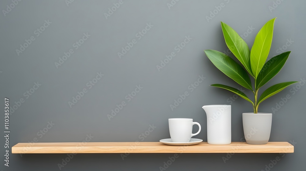 Elegant and simple kitchen layout featuring neutral tones, modern kitchenware, wooden accents, and a minimalist design that emphasizes balance and style Elegant and simple kitchen layout featuring neutral tones, modern kitchenware, wooden accents, and a minimalist design that emphasizes balance and style