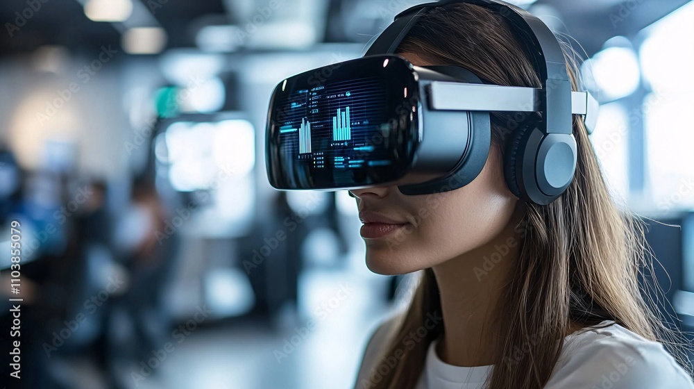 Developer using AR headset, futuristic UI overlay, close-up, modern tech room, Developer using AR headset, futuristic UI overlay, close-up, modern tech room,