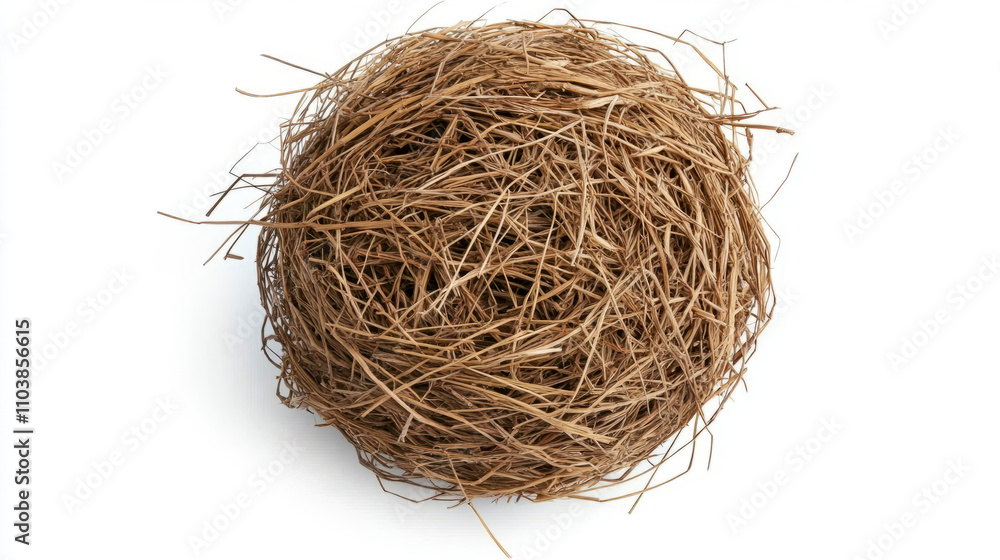 Raffia ball isolated on a white background, Raffia ball isolated on a white background,