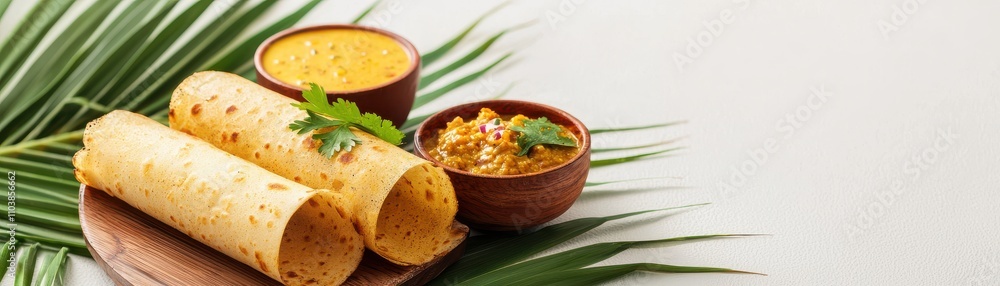 Delicious Indian Cuisine with Flatbread and Spicy Lentil Curry Indian food cuisine Delicious Indian Cuisine with Flatbread and Spicy Lentil Curry Indian food cuisine