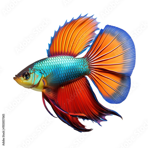 Colorful fish isolated on transparent background photo