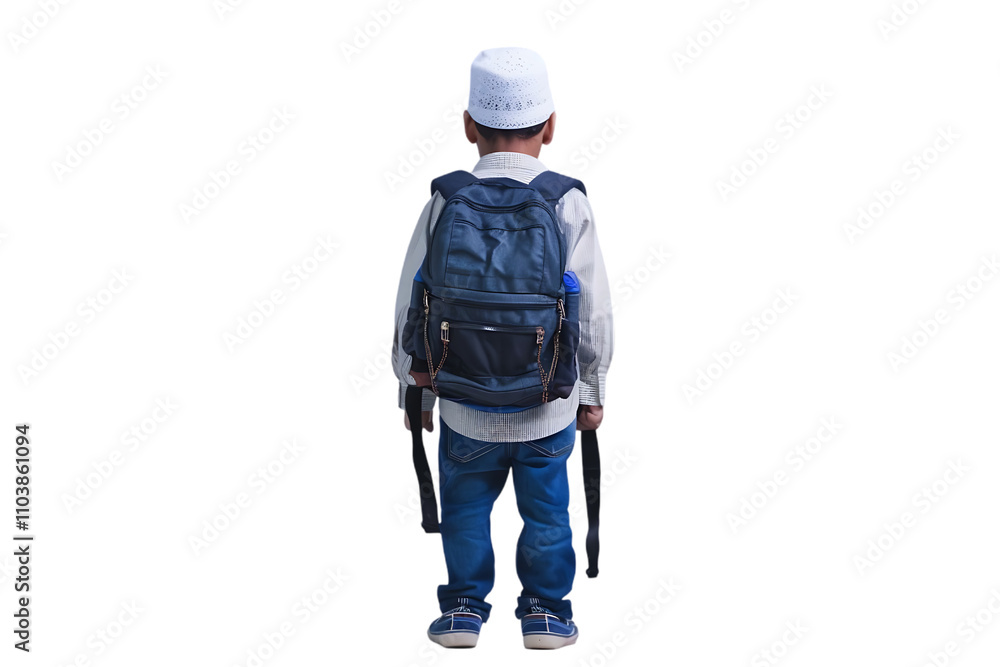 Muslim Boy with Backpack Muslim Boy with Backpack
