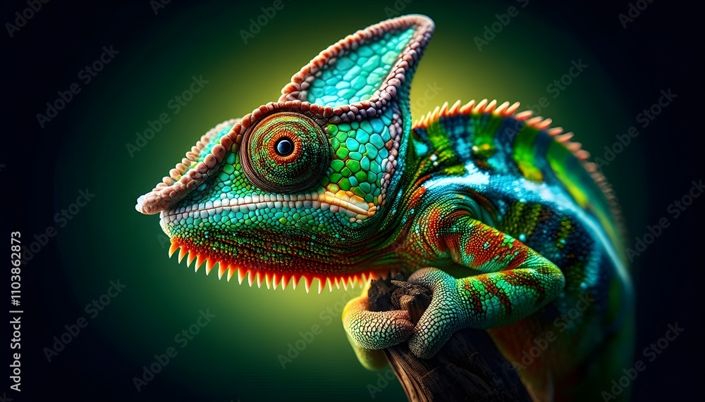 Obraz premium Exotic Chameleon: A Colorful Close-Up