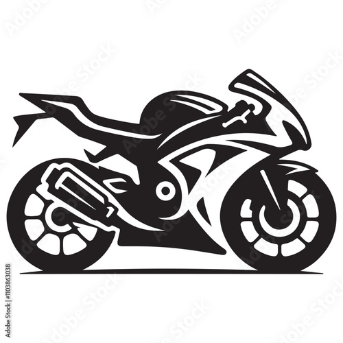 Creative Sports Bike Silhouette Icon for Digital Use photo