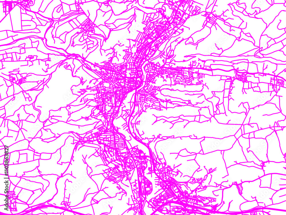 Neon Style Road Map overlay of Jena, Germany in in Bright Pink. Neon Style Road Map overlay of Jena, Germany in in Bright Pink.