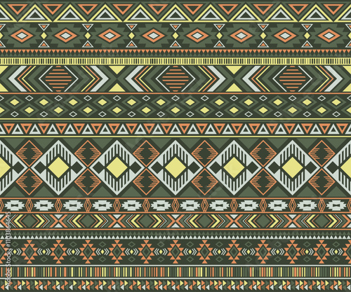Rhombus and triangle symbols tribal ethnic motifs geometric vector background...