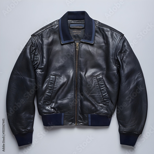 Black leather jacket view for man
