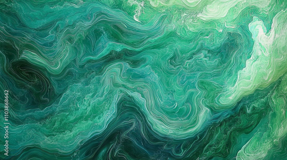 Stunning Abstract Green Waves of Nature's Flow Stunning Abstract Green Waves of Nature's Flow