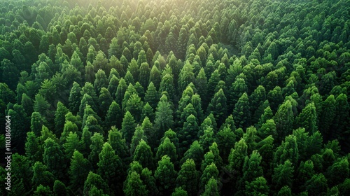 Aerial View of Lush Green Hop Plantation  photo