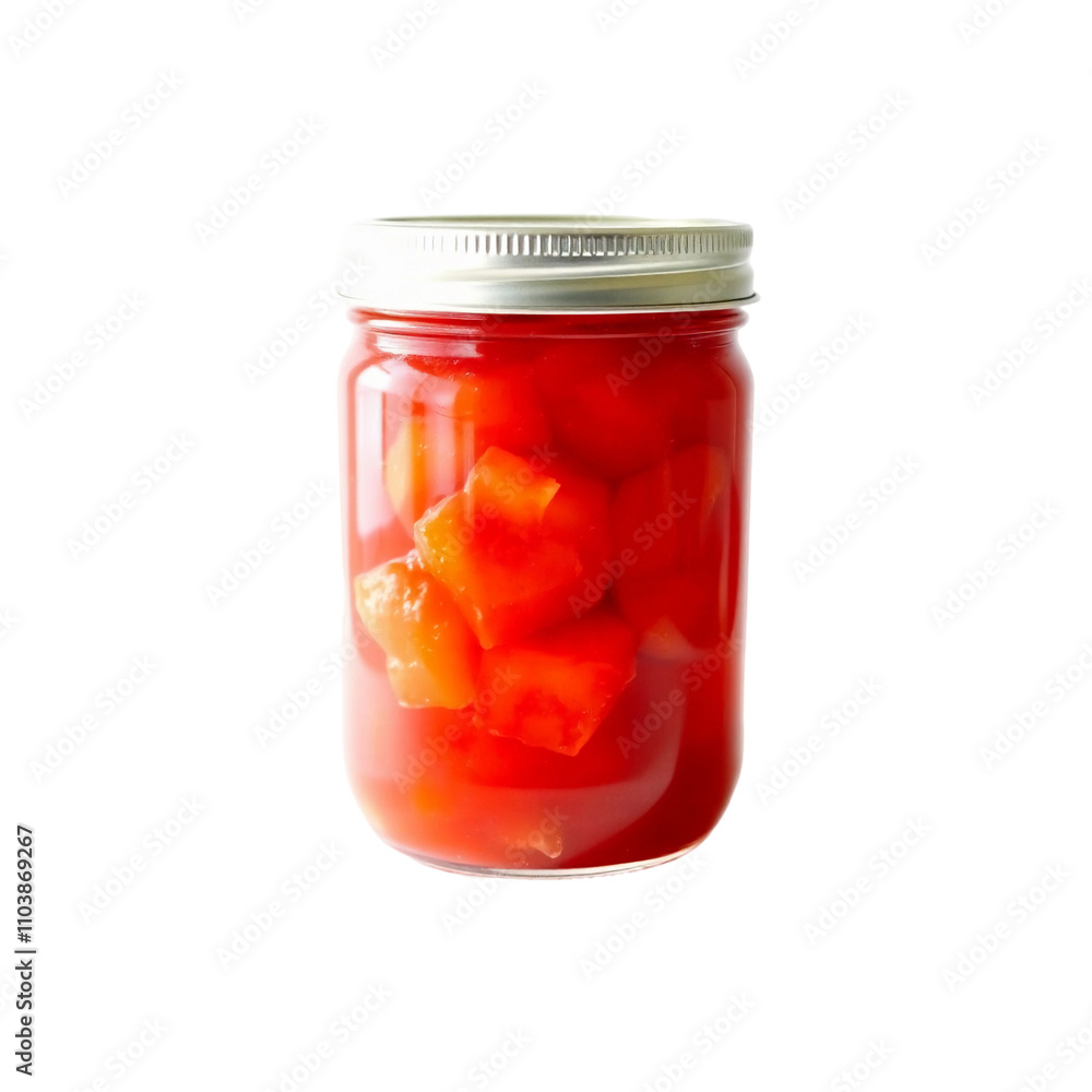 Glass jars with wet tomatoes inside Glass jars with wet tomatoes inside