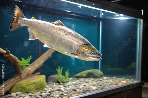 Salmon in the aquarium 