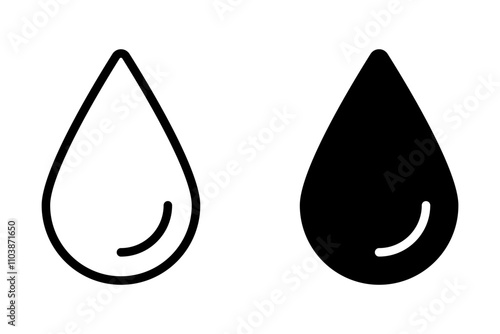 Water drops icons. Water drop shape. Vector illustration