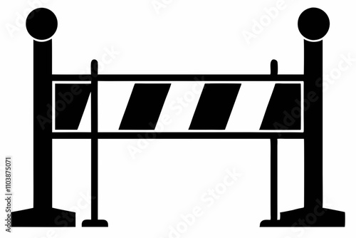 barrier black vector silhouette on white backgroun