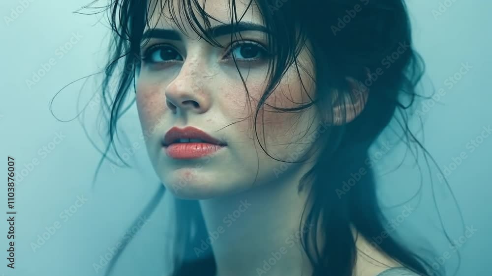 Melancholic young woman with expressive eyes framed in soft mist. Concept explores themes of emotion, beauty, and introspection.
Melancholic young woman with expressive eyes framed in soft mist. Concept explores themes of emotion, beauty, and introspection.