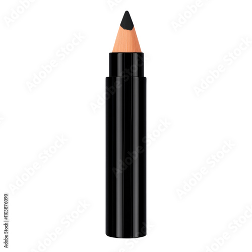 A sleek black pencil with an orange tip, designed for precise application.