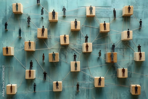 Global Interconnectedness Wooden Block Network Model Illustration