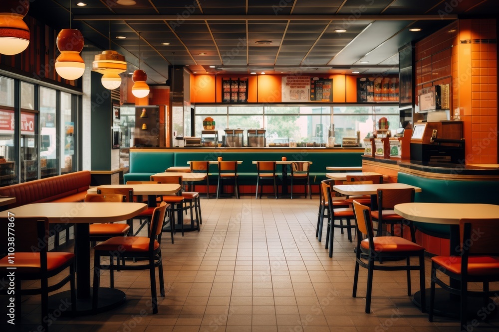 Interior of a fast food restaurant Interior of a fast food restaurant