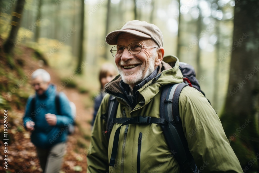 Portrait of a Active seniors on country walk Portrait of a Active seniors on country walk