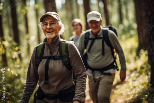 Portrait of a Active seniors on country walk