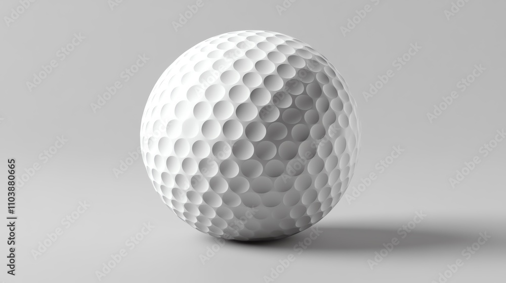 A close-up view of a golf ball, showcasing its distinctive dimples and smooth surface against a neutral background. A close-up view of a golf ball, showcasing its distinctive dimples and smooth surface against a neutral background.