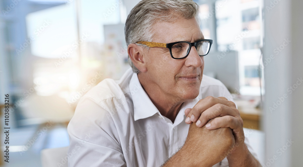 Business man, CEO and online with computer for reading finance proposal, positive feedback and information. Mature professional, technology and smile for contract agreement, company budget and email Business man, CEO and online with computer for reading finance proposal, positive feedback and information. Mature professional, technology and smile for contract agreement, company budget and email