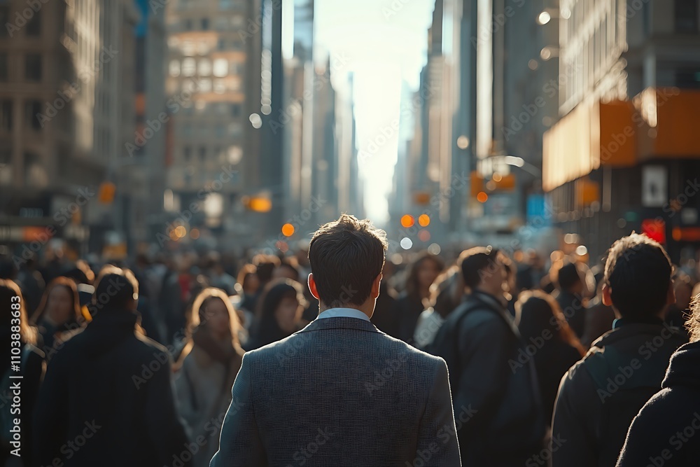 Gray Suit, Urban Rush Hour Anonymous Figure in Metropolis Gray Suit, Urban Rush Hour Anonymous Figure in Metropolis