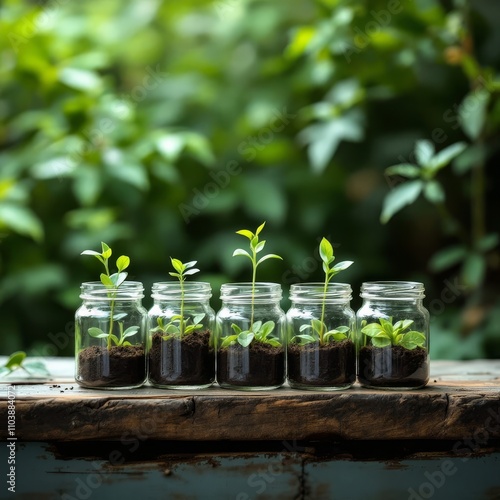 Cultivate charming displays in glass jars.