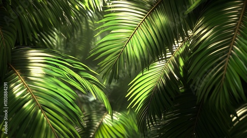 Summer Tropical palm leaves. Exotic palms tree PNG