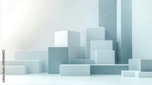 A cityscape made of white cubes