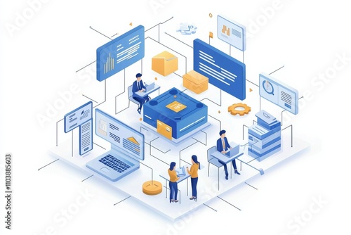 Wallpaper Mural Conceptual flat business illustration on isolated white background Torontodigital.ca