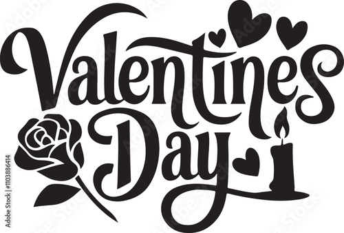  Valentines Day typography vector illustration. Romantic Template design for celebrating valentine's Day on 14 February.